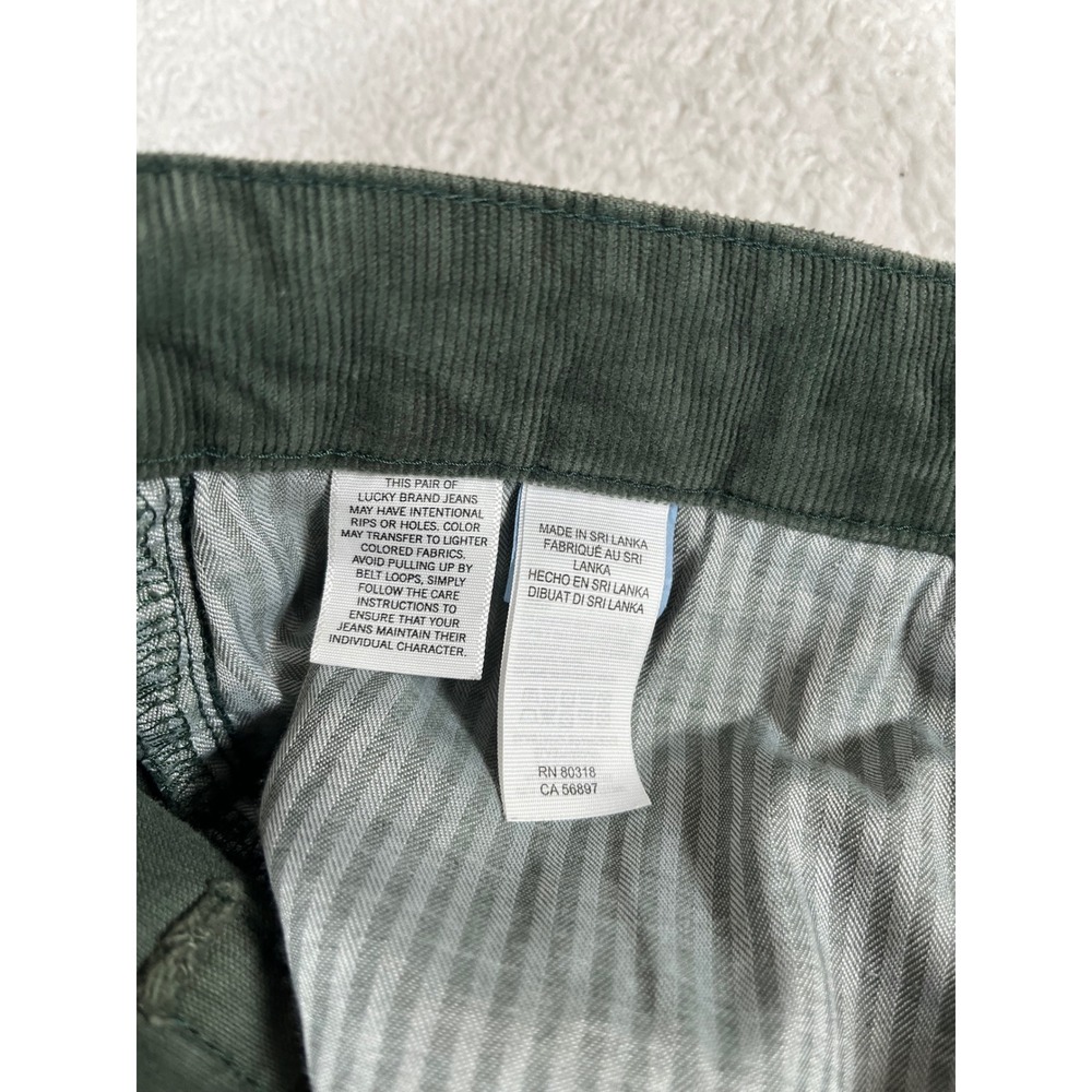 Lucky Brand 410 Athletic Slim Green Corduroy Pants Mens Sz 36 (37x28) Stretch - Picture 5 of 9